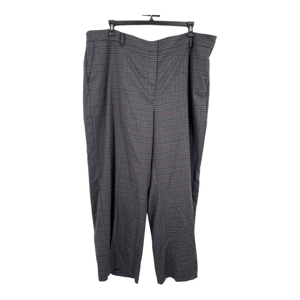 Vince Camuto pants plaid wide trousers gray size 22W